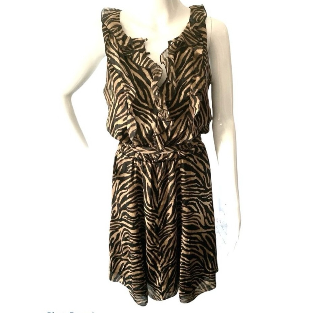 WHBM 100% silk animal print dress